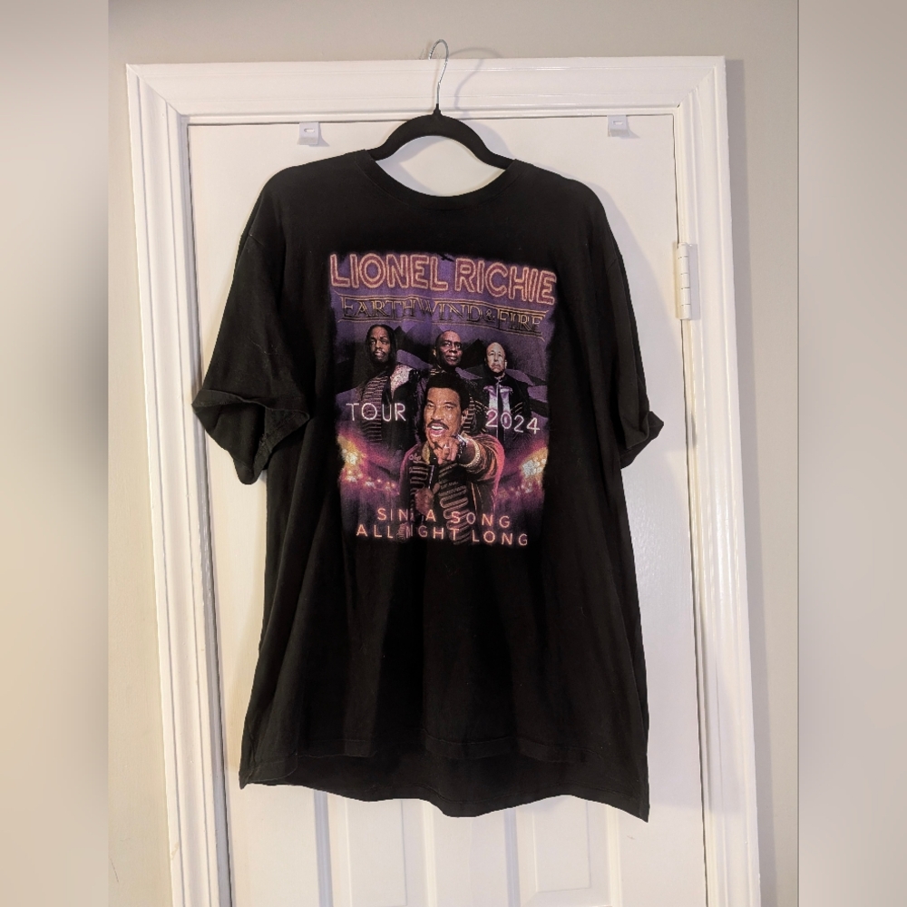 Lionel Richie Earth Wind & Fire Tour 2024 Concert Tee 2XL Black